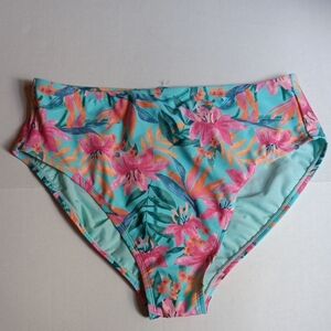 KONA  SOL GREEN & PINK ONE PIECE SWIMSUIT